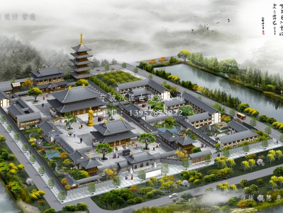 三门寺庙建筑总体规划方案